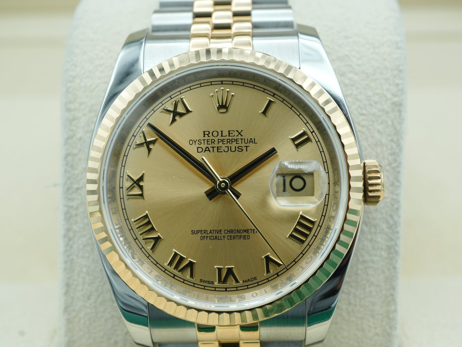 Rolex Datejust 36 mm / Champagne Roman – Jubilee – Bild 3