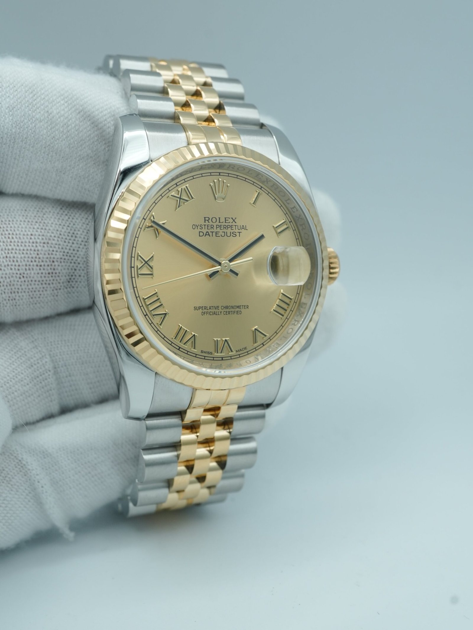 Rolex Datejust 36 mm / Champagne Roman – Jubilee – Bild 4